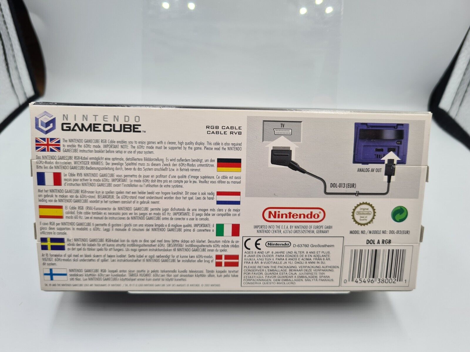 Nintendo GameCube RGB Cable Cable RVB Kabel DOL-013 EUR OVP - T-Retro-Games 