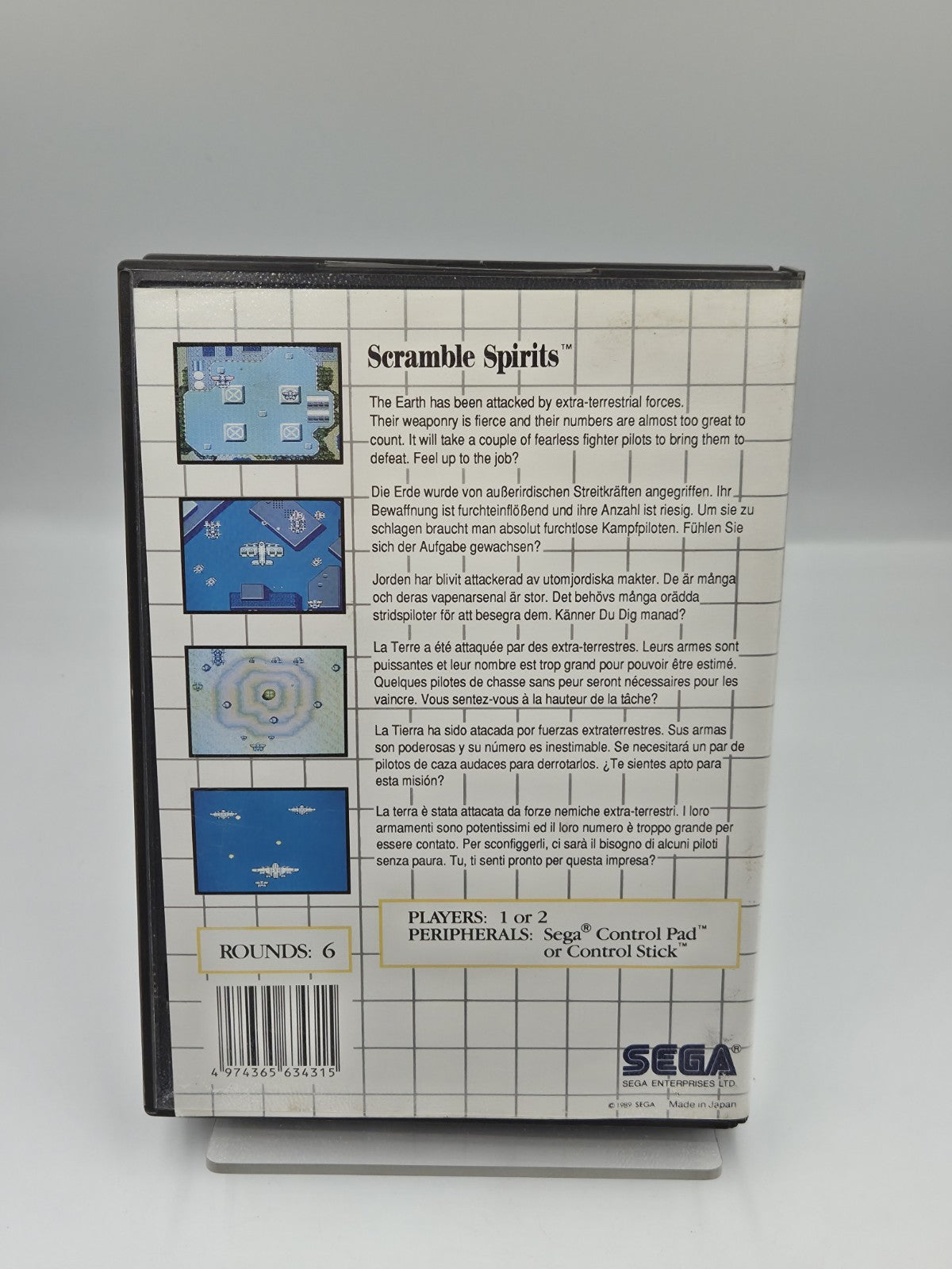 Sega Master System Spiel Scramble Spirits mit OVP Multi Language 