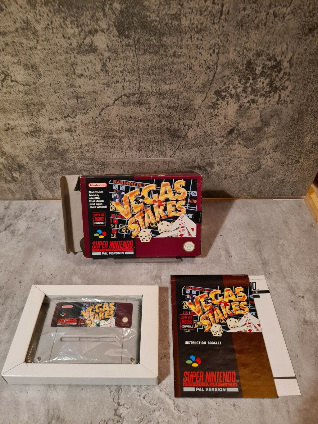 SNES Super Nintendo Vegas Stakes mit OVP und Anleitung UKV - T-Retro-Games 
