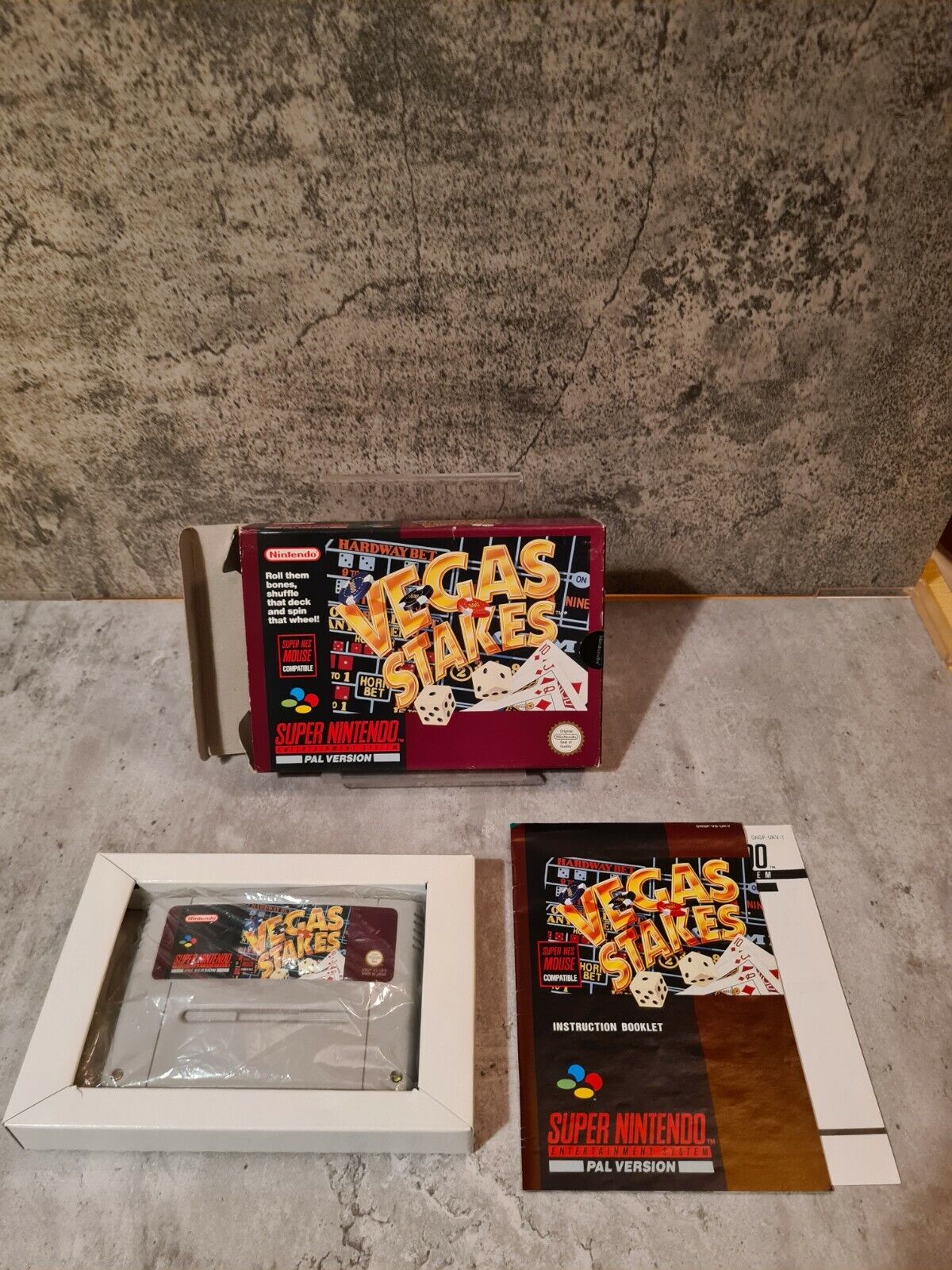 SNES Super Nintendo Vegas Stakes mit OVP und Anleitung UKV - T-Retro-Games 