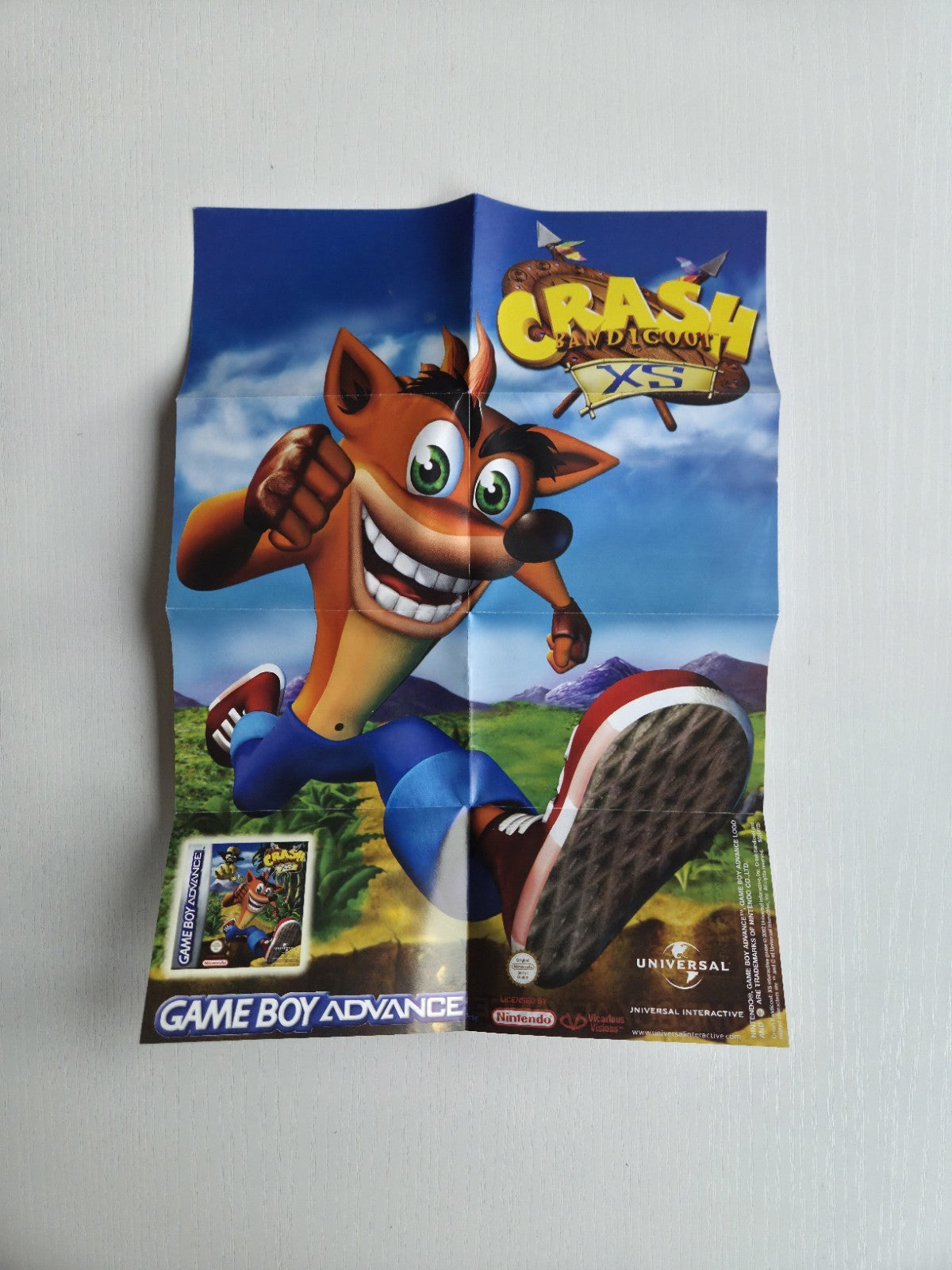 Game Boy Advance Crash Bandicoot XS Poster Reklame Flyer Insert USA