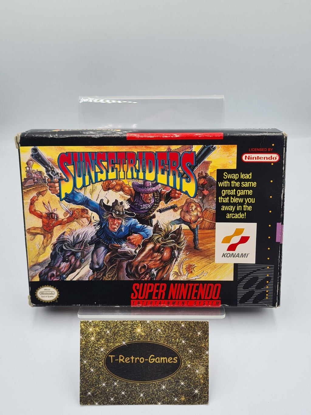 SNES Super Nintendo Sunset Riders mit OVP und Anleitung NTSC-USA - T-Retro-Games 