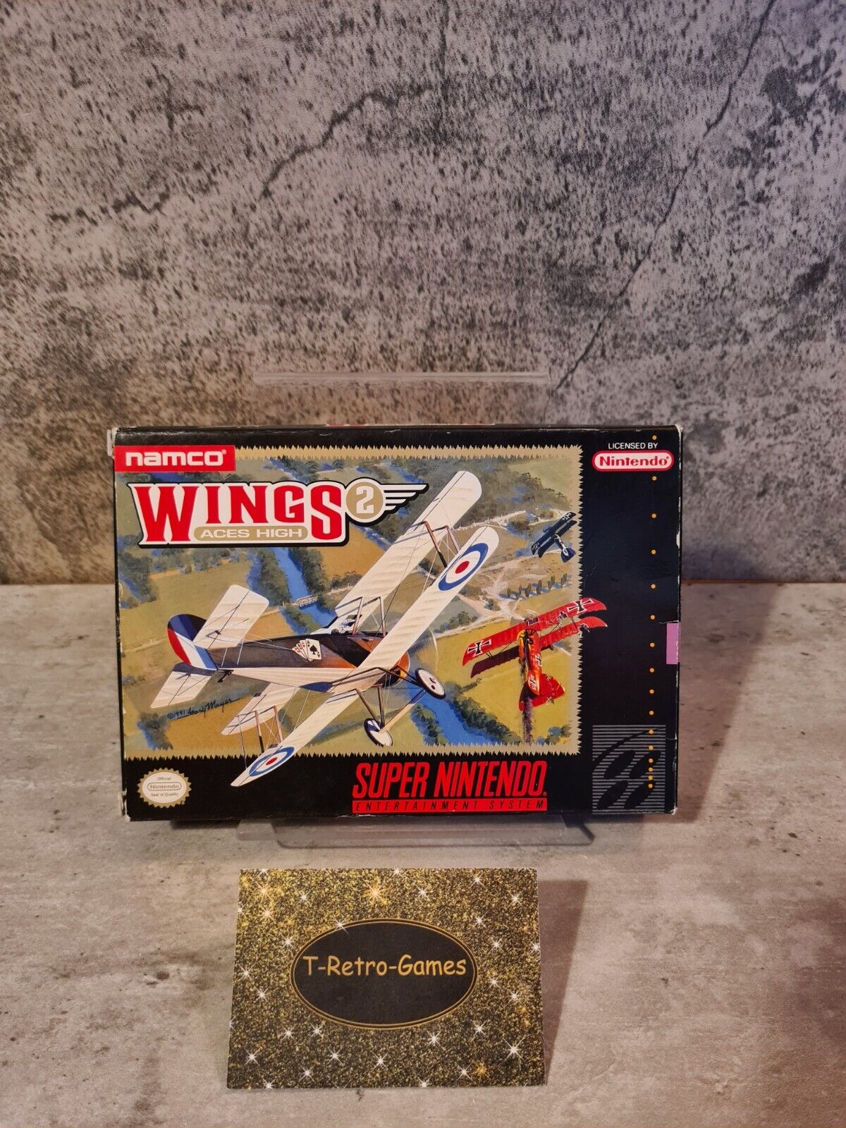SNES Super Nintendo Wings 2 - Aces High mit OVP und Anleitung NTSC USA - T-Retro-Games 