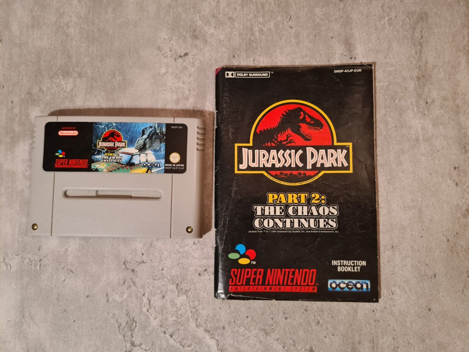 SNES Jurassic Park Part 2: The Chaos Continues mit OVP und Anleitung EUR - T-Retro-Games 