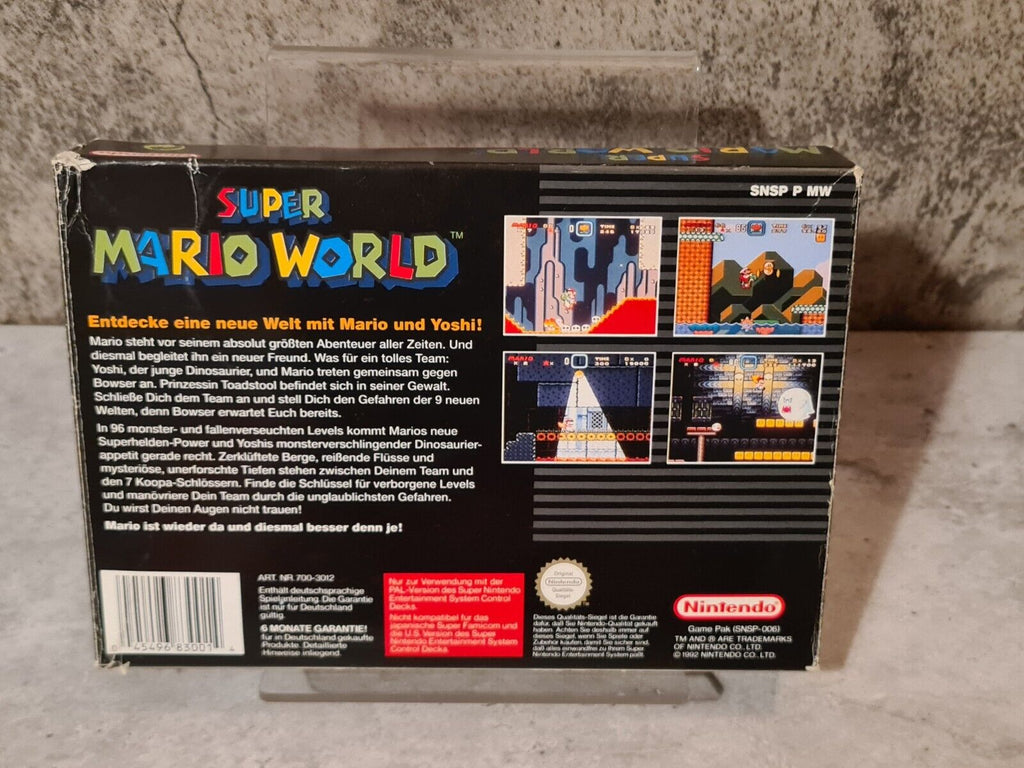 SNES Super Nintendo Super Mario World mit OVP und Anleitung NOE - T-Retro-Games 