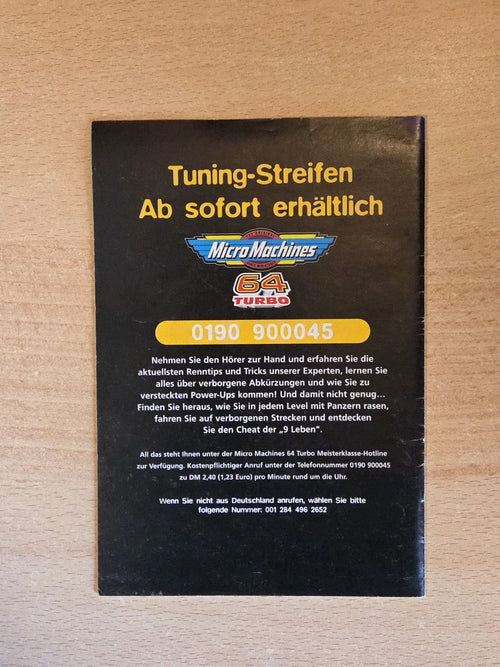 N64 Nintendo 64 Micro Machines 64 Turbo Spielanleitung NOE