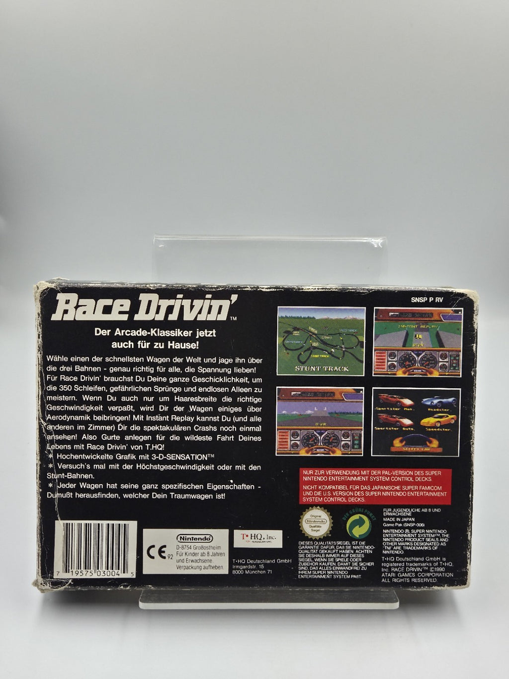 SNES Super Nintendo Spiel Race Drivin' mit OVP und Anleitung NOE