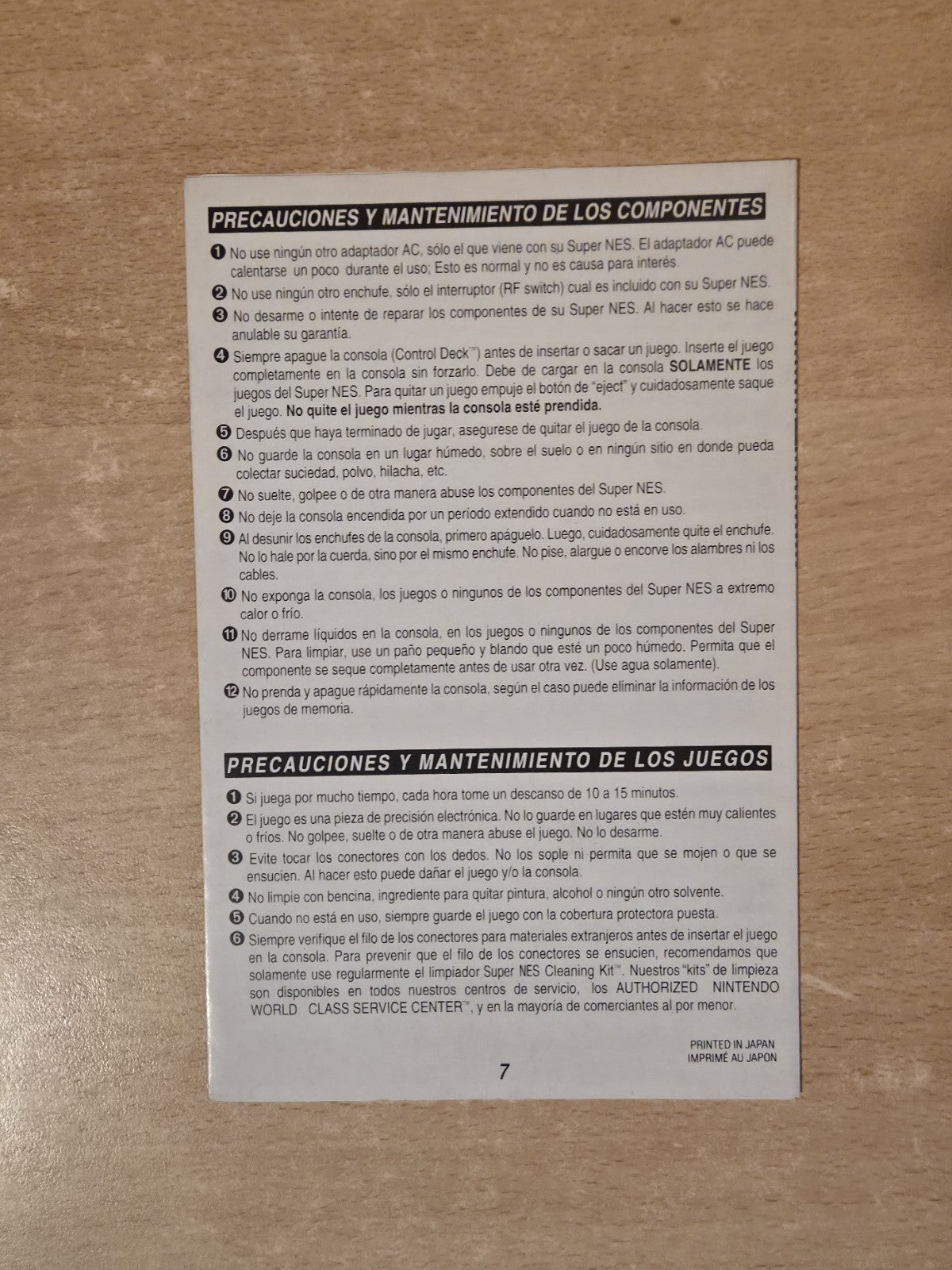 Super Nintendo Consumer Information Spielanleitung Instruction Booklet SNS-USA-3