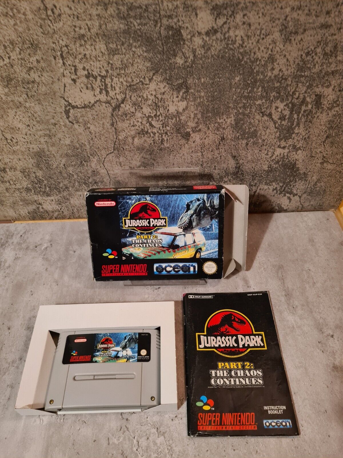SNES Jurassic Park Part 2: The Chaos Continues mit OVP und Anleitung EUR - T-Retro-Games 