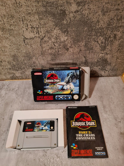 SNES Jurassic Park Part 2: The Chaos Continues mit OVP und Anleitung EUR - T-Retro-Games 