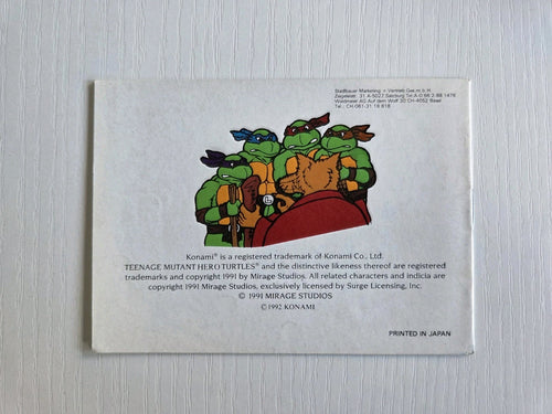 Game Boy Classic Turtles II Back from the Sewers Instruction Booklet FRG