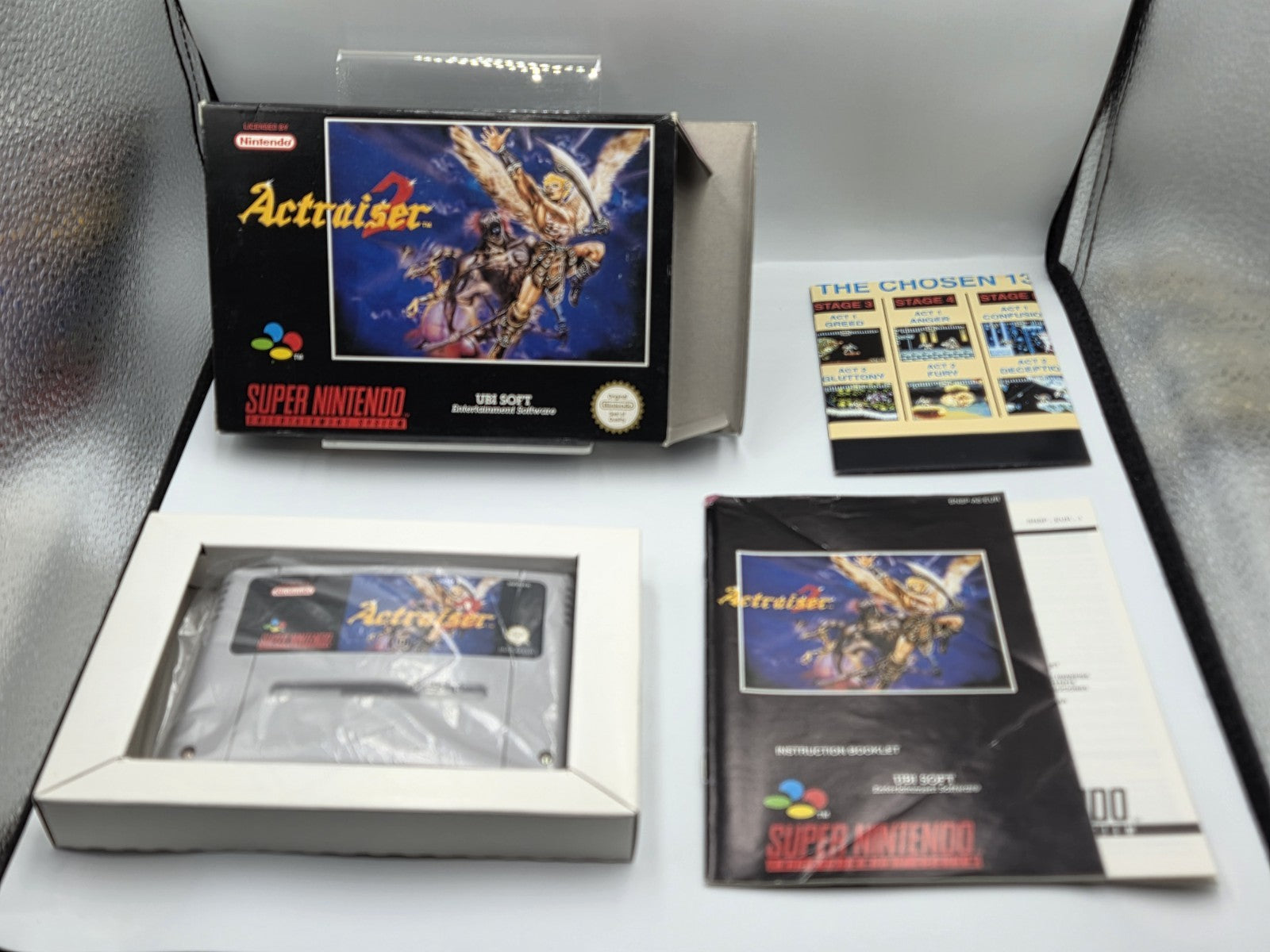 SNES Super Nintendo ActRaiser 2 mit OVP und Anleitung + Poster EUR