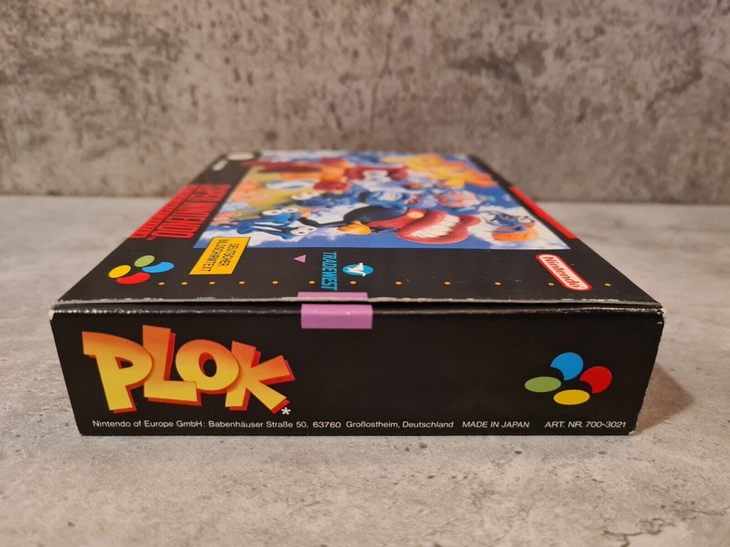 SNES Super Nintendo Plok mit OVP und Anleitung NOE/SFRG - T-Retro-Games 