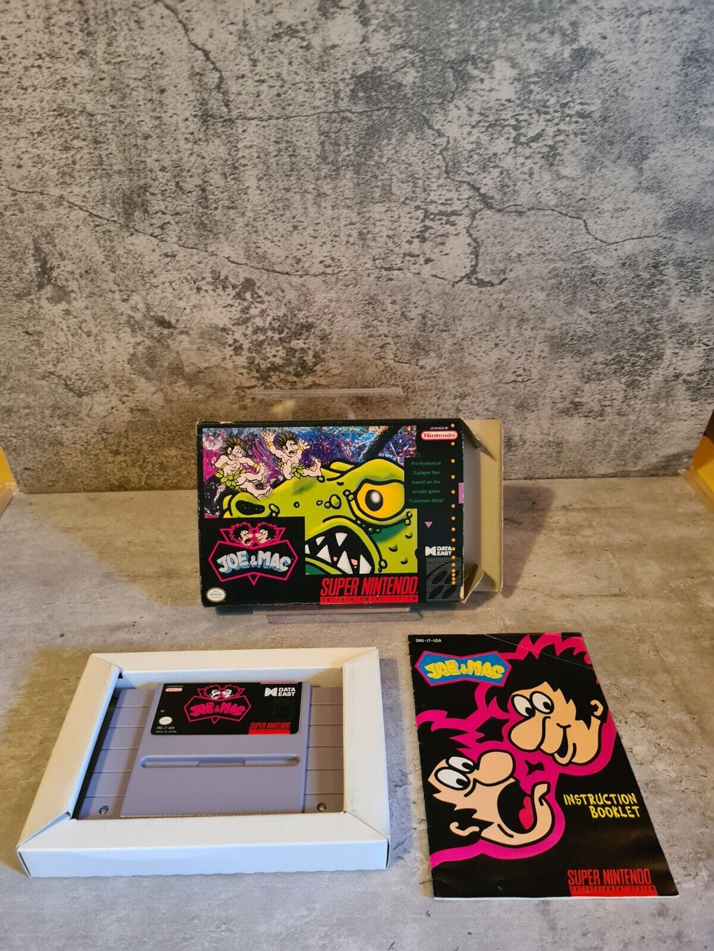 SNES Super Nintendo Joe & Mac mit OVP und Anleitung NTSC USA - T-Retro-Games 