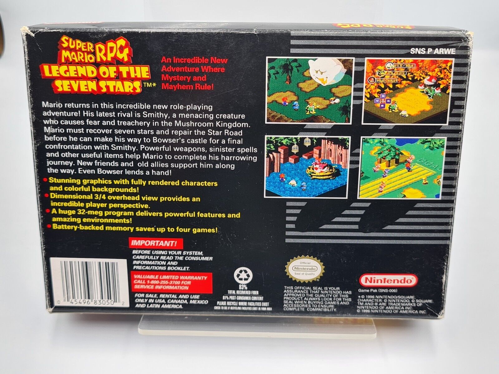 Super Nintendo Super Mario RPG Legend of The Seven Stars OVP + Anleitung USA - T-Retro-Games 
