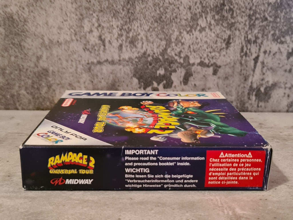 Nintendo Game Boy Color Spiel Rampage 2 Universal Tour mit OVP und Anleitung EUR - T-Retro-Games 