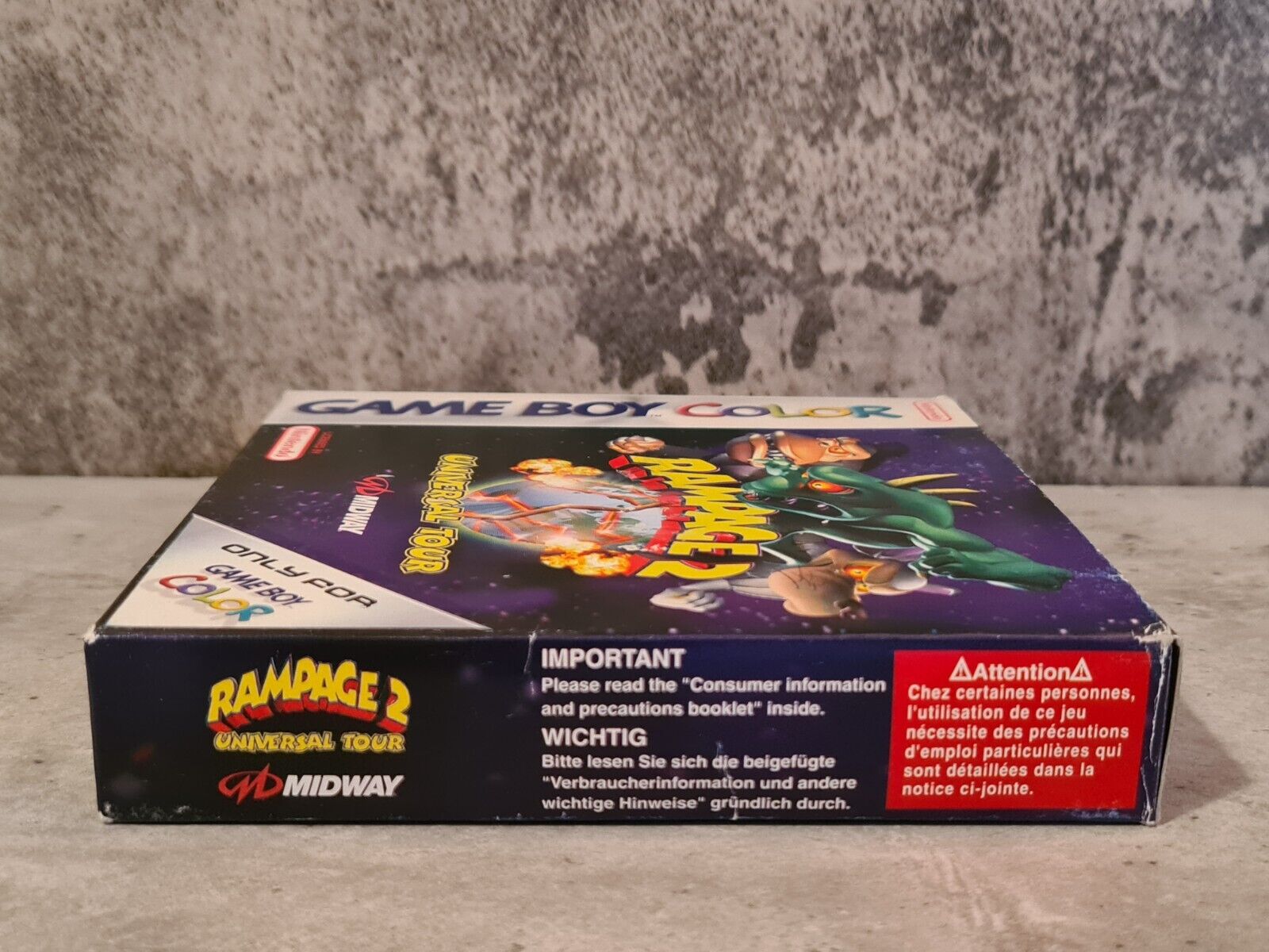 Nintendo Game Boy Color Spiel Rampage 2 Universal Tour mit OVP und Anleitung EUR - T-Retro-Games 