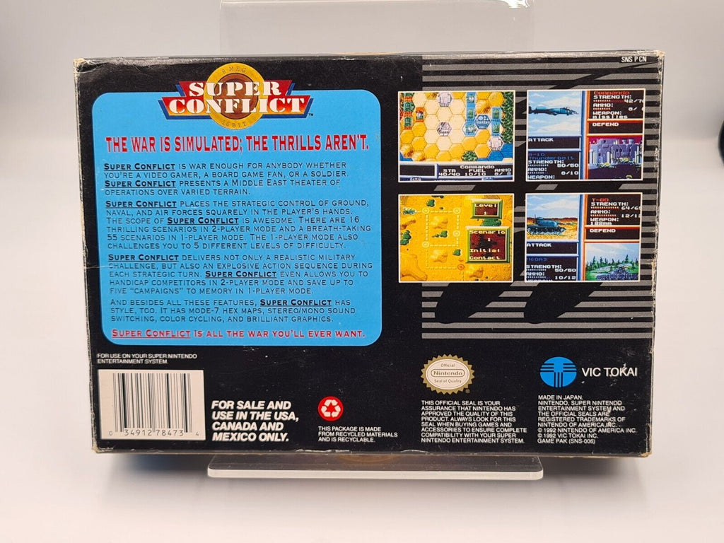 SNES Super Nintendo Super Conflict mit OVP und Anleitung NTSC USA - T-Retro-Games 