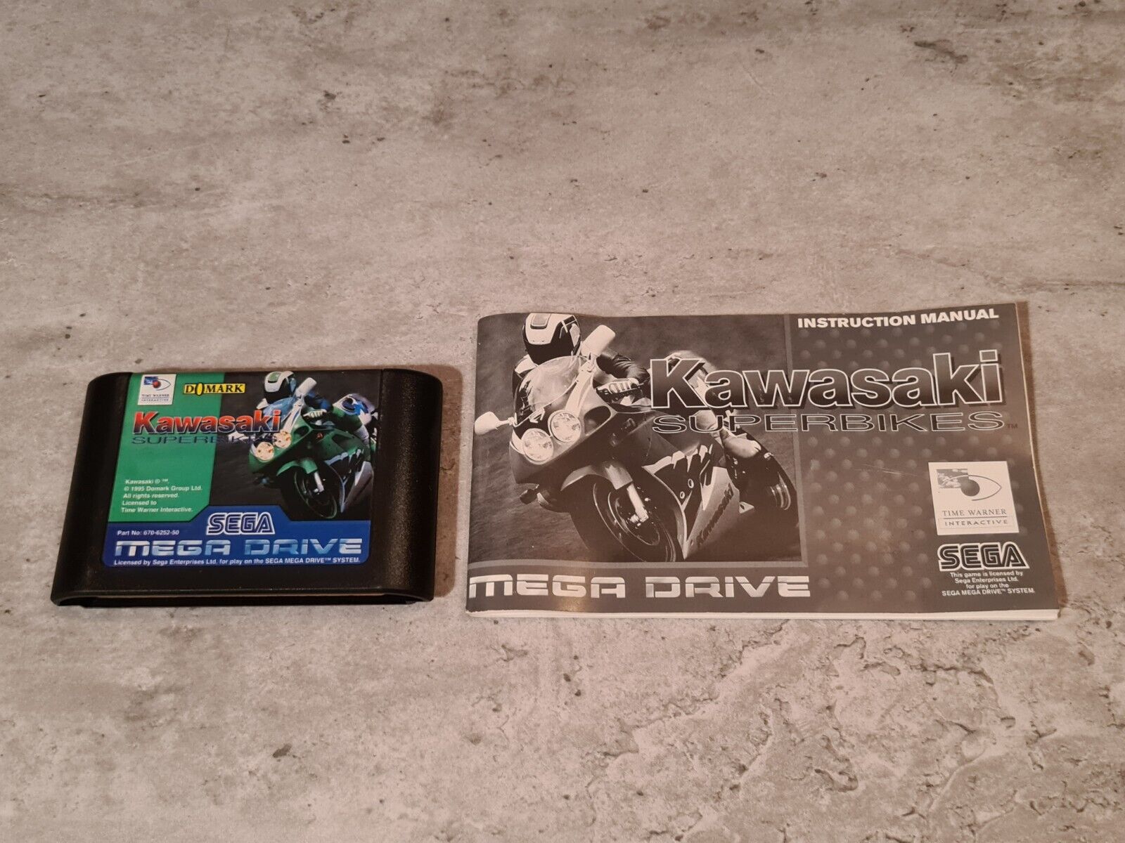 Sega Mega Drive Spiel Kawasaki Superbikes mit OVP und Anleitung Multi Language - T-Retro-Games 