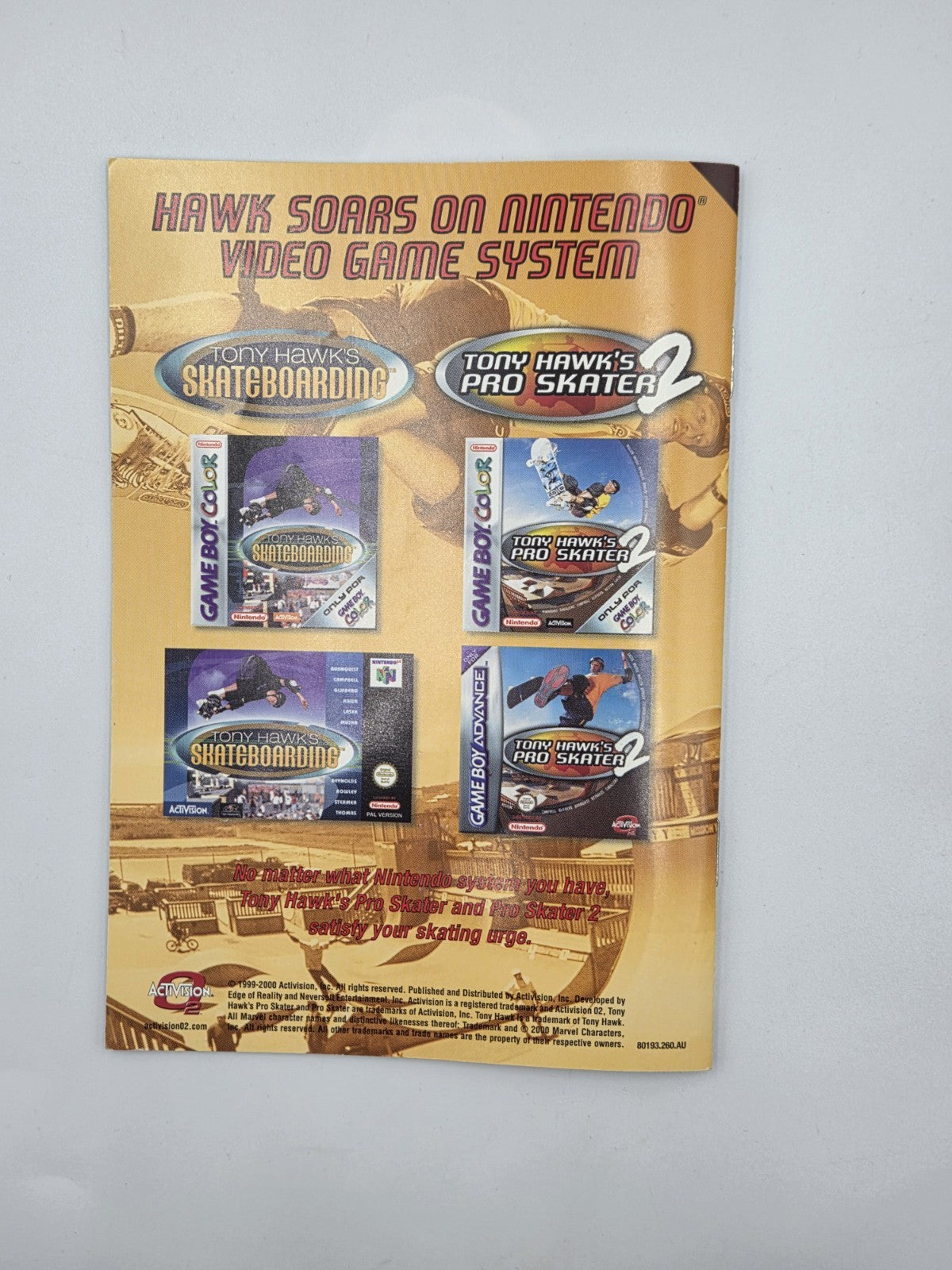 N64 Nintendo 64 Tony Hawk's Pro Skater 2 mit OVP und Anleitung AUS