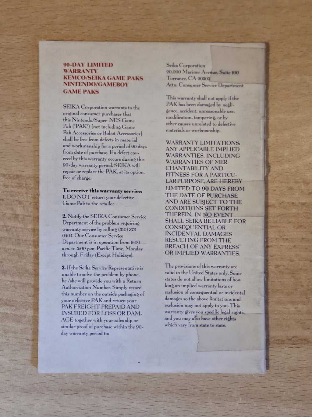 SNES Super Nintendo Lagoon Instruction Booklet USA