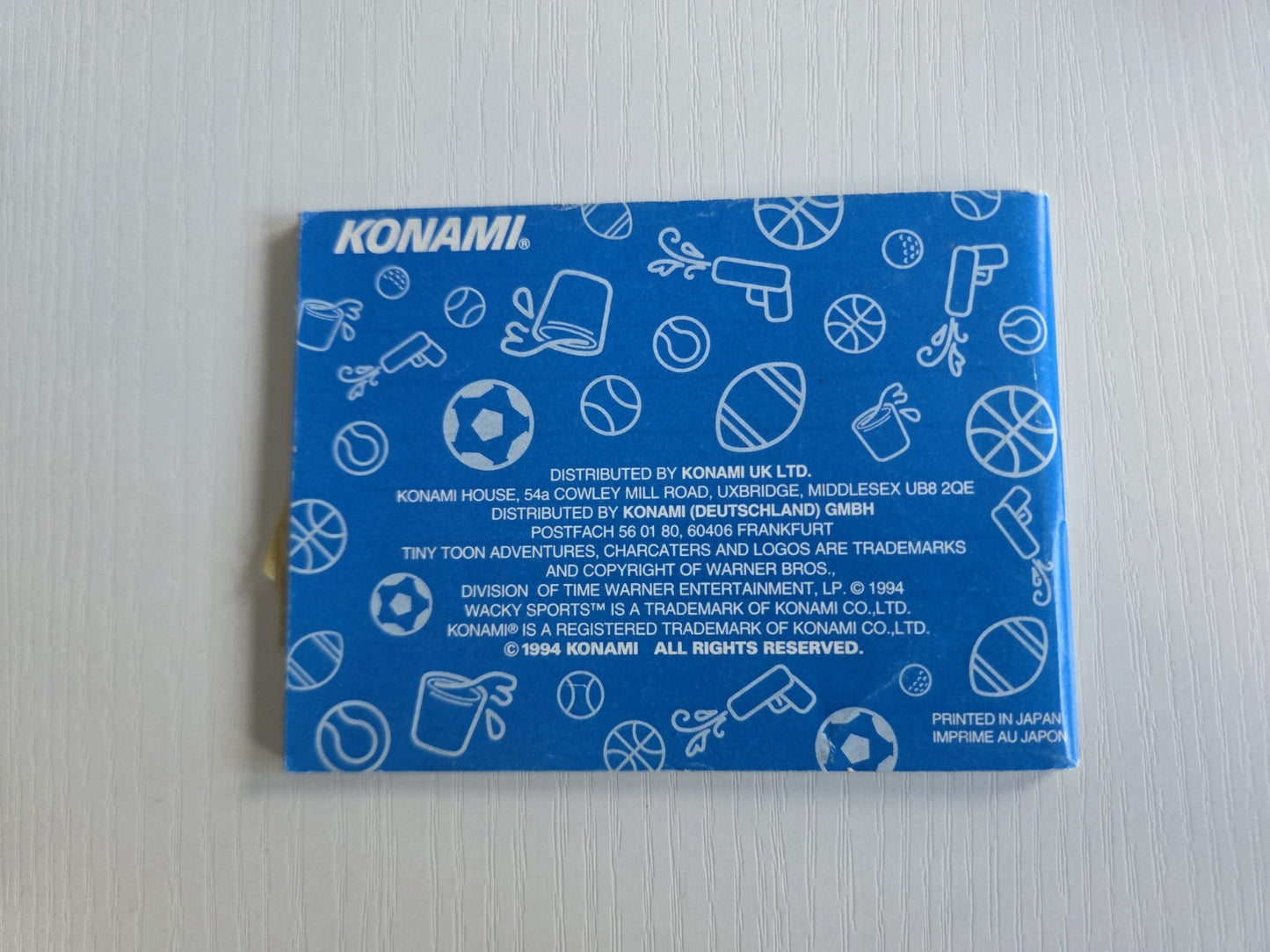 Game Boy Classic Tiny Toon Adventures Wacky Sports Instruction Booklet EUR