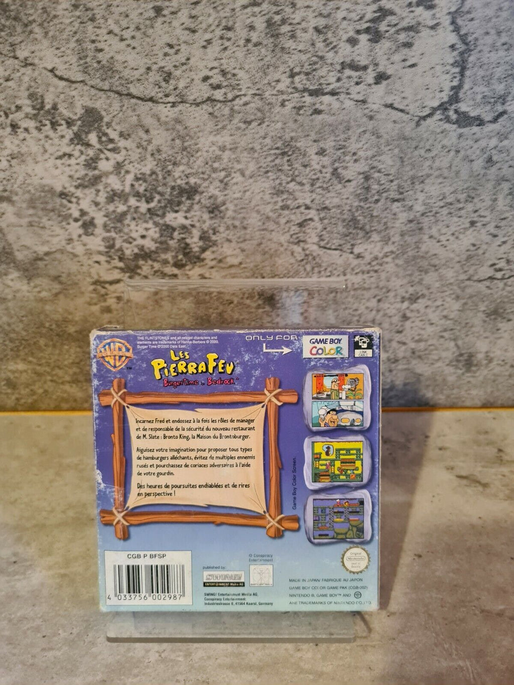 Nintendo Game Boy Color Les Pierrafeu Burgertime mit OVP und Anleitung FRA - T-Retro-Games 