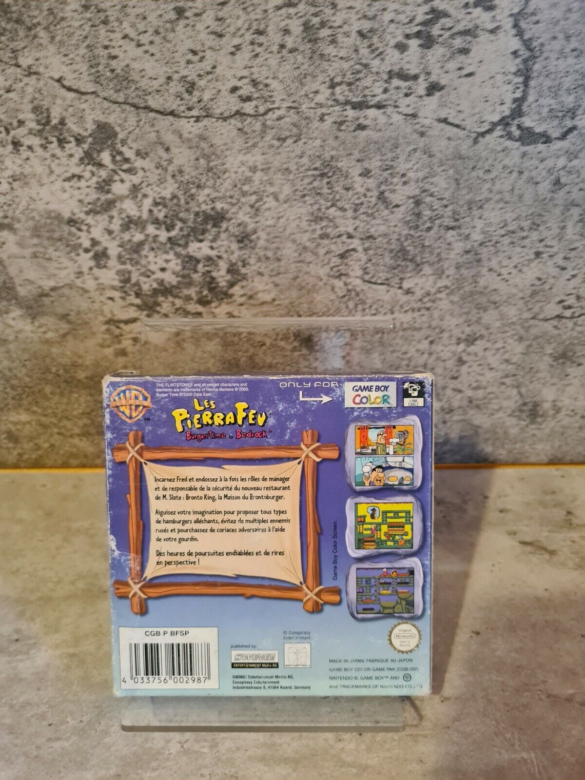 Nintendo Game Boy Color Les Pierrafeu Burgertime mit OVP und Anleitung FRA - T-Retro-Games 