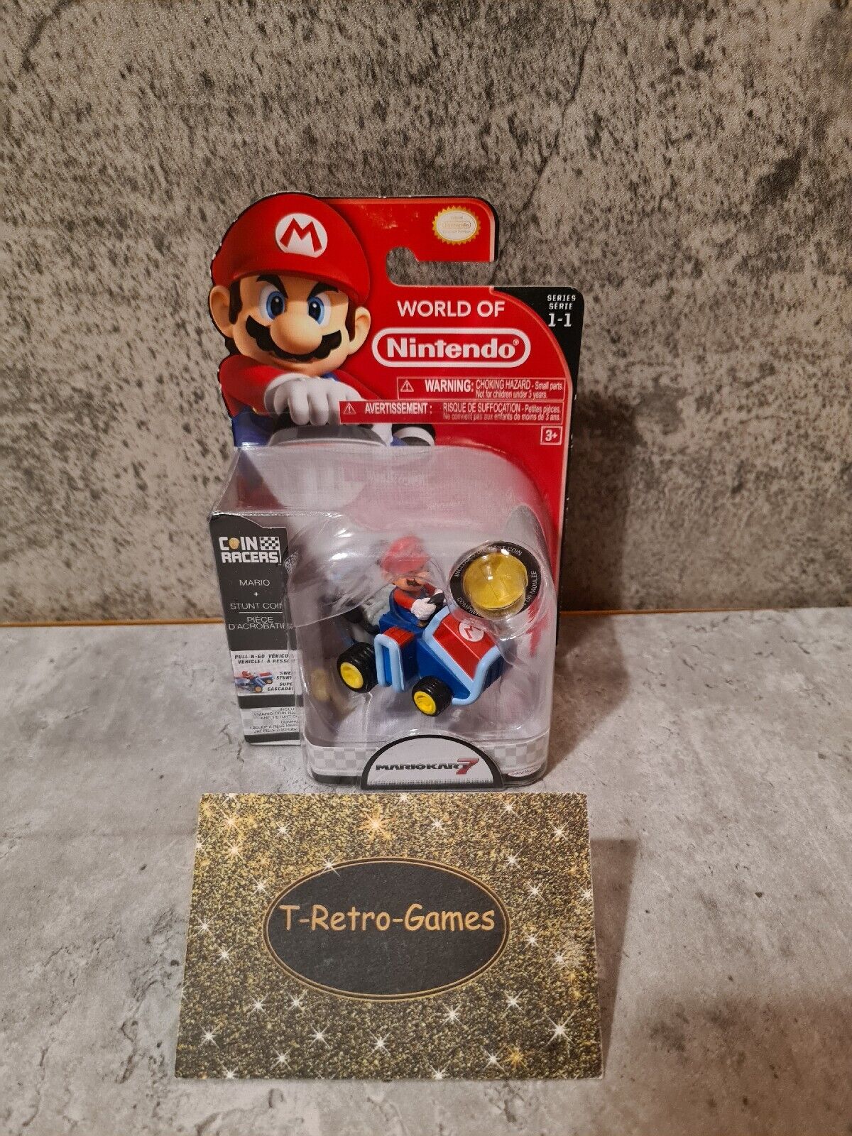World of Nintendo Collectible Figur Super Mario + Stunt Coin New Sealed - T-Retro-Games 