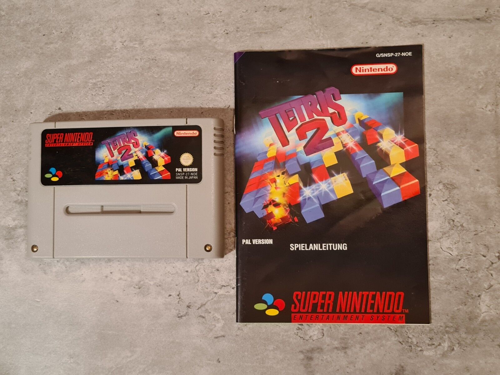 SNES Super Nintendo Tetris 2 mit OVP und Anleitung NOE - T-Retro-Games 
