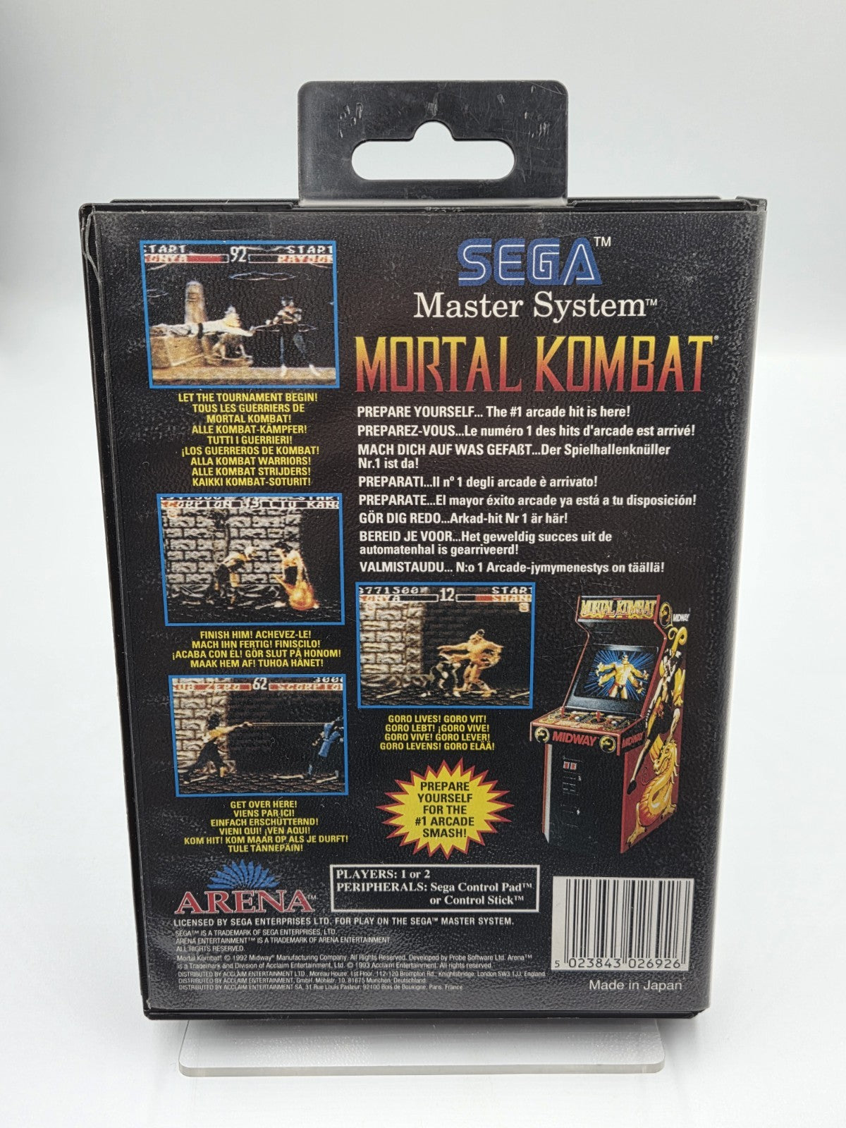 Sega Master System Mortal Kombat mit OVP und Anleitung Multilingual 