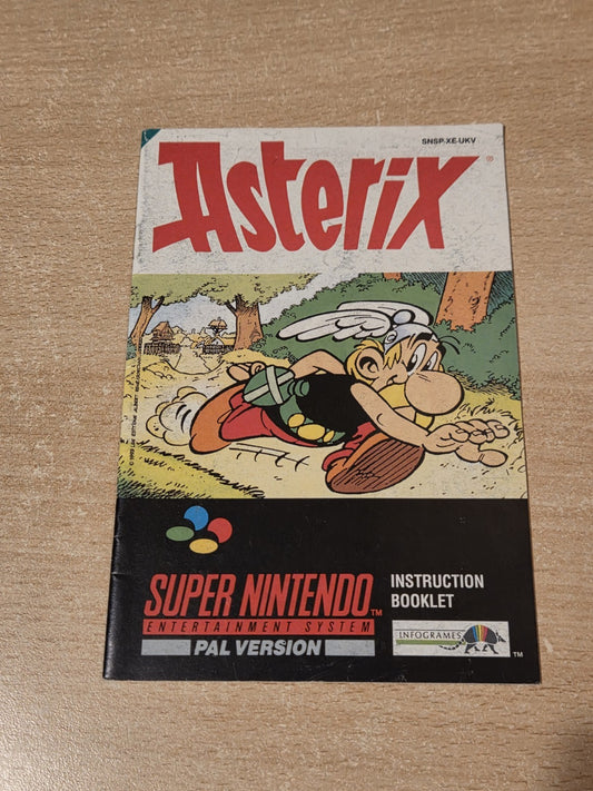 SNES Super Nintendo Asterix Instruction Booklet UKV