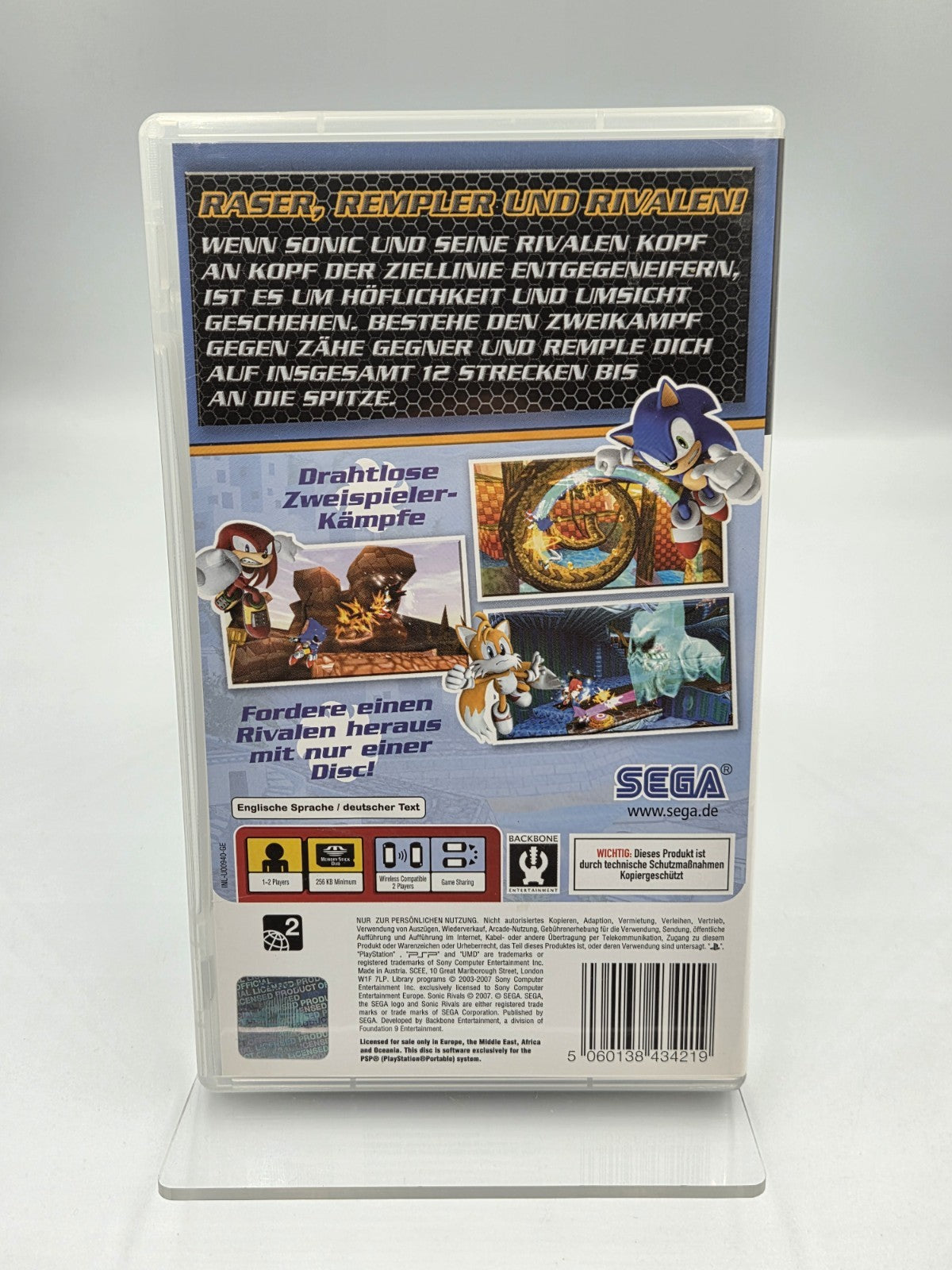 Sony PSP Spiel Sonic Rivals 2 mit OVP und Anleitung Deutsch
