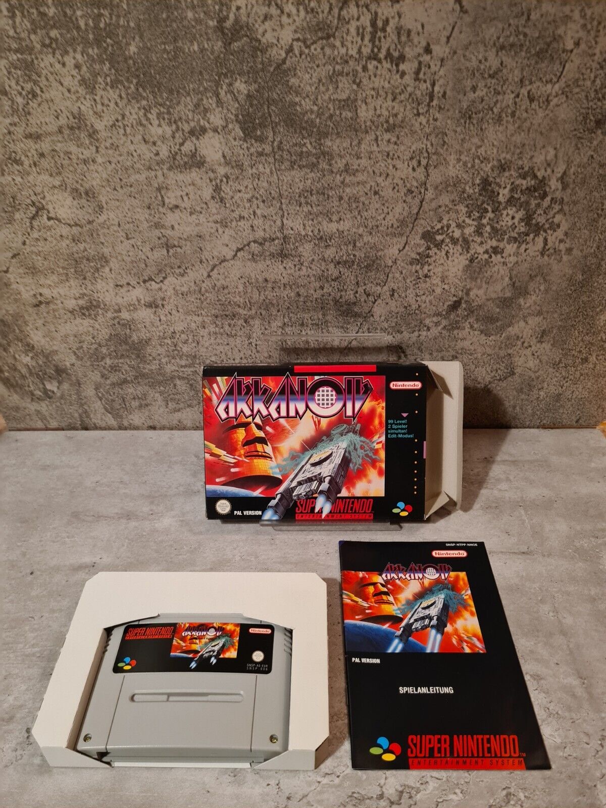SNES Super Nintendo Akkanoiv mit OVP und Anleitung NOE - T-Retro-Games 
