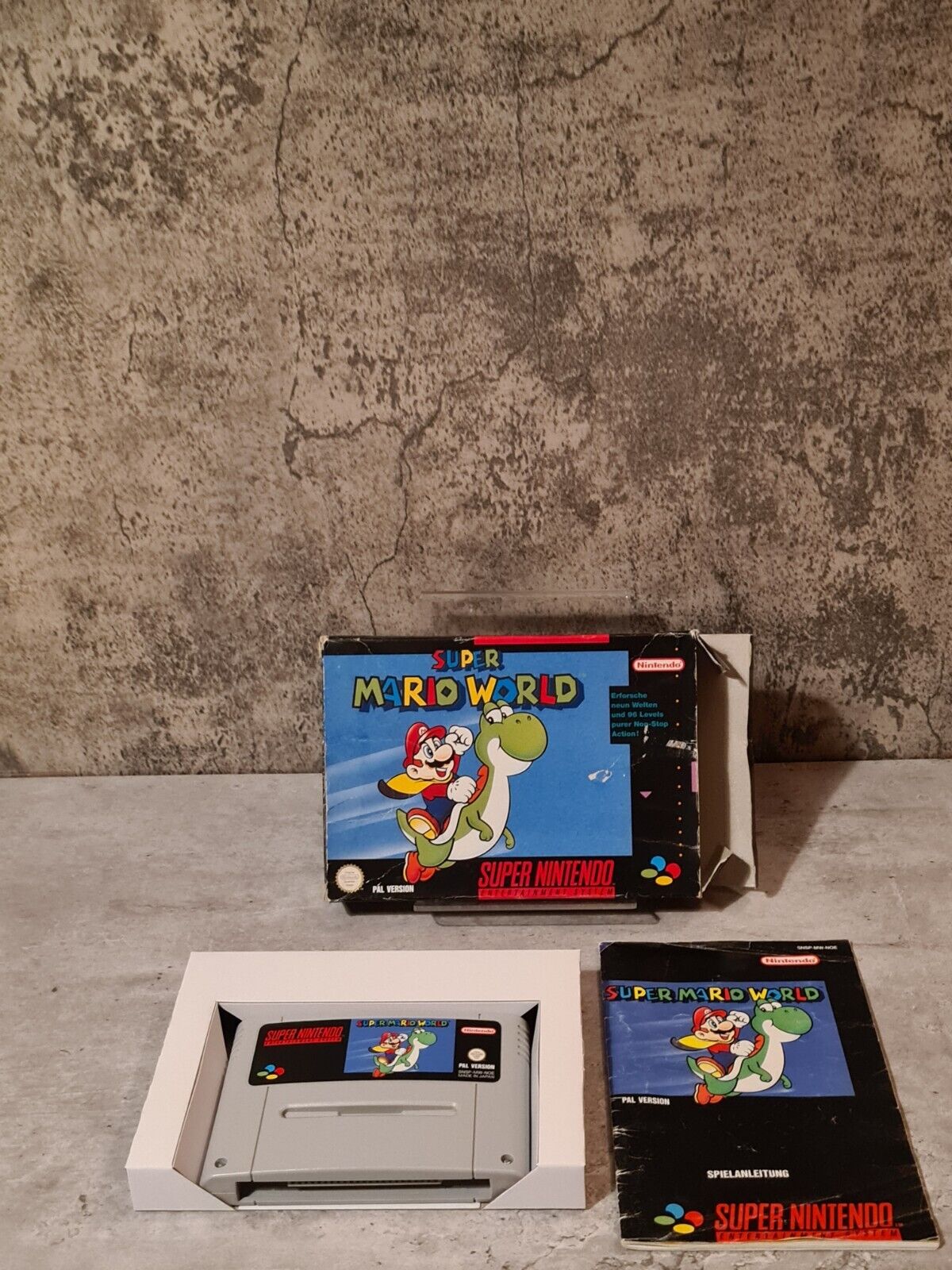 SNES Super Nintendo Super Mario World mit OVP und Anleitung NOE - T-Retro-Games 