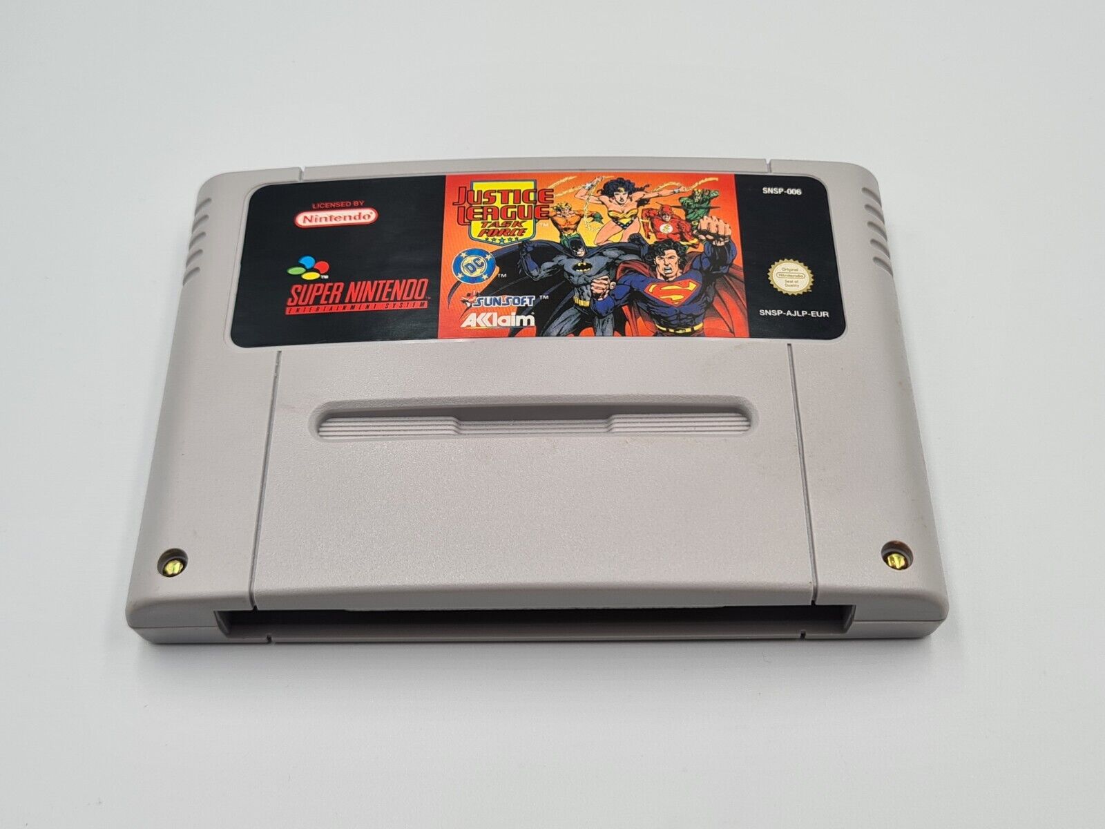SNES Super Nintendo Justice League Task Force mit OVP und Anleitung EUR - T-Retro-Games 