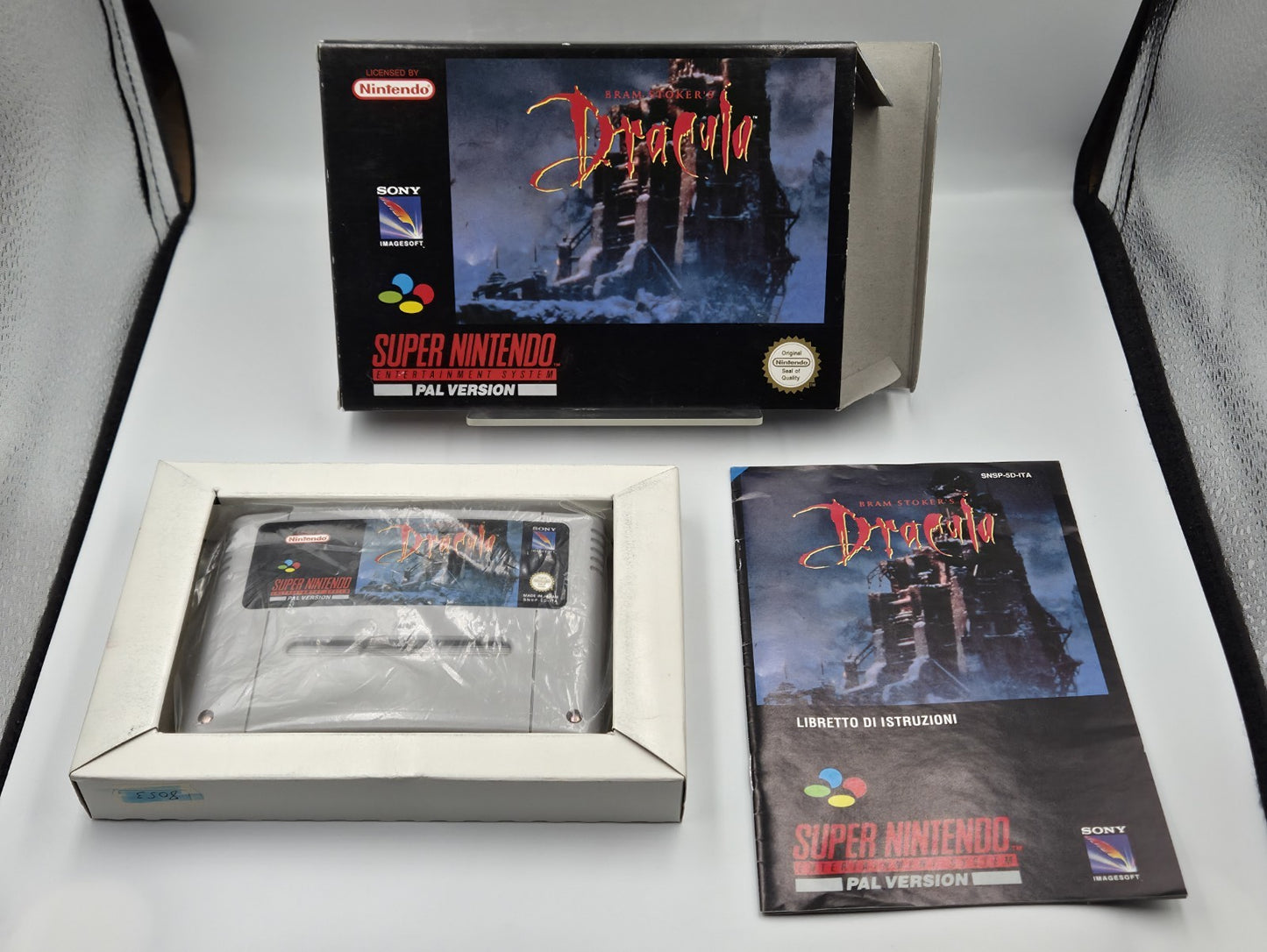 SNES Super Nintendo Spiel Bam Stoker's Dracula mit OVP und Anleitung ITA