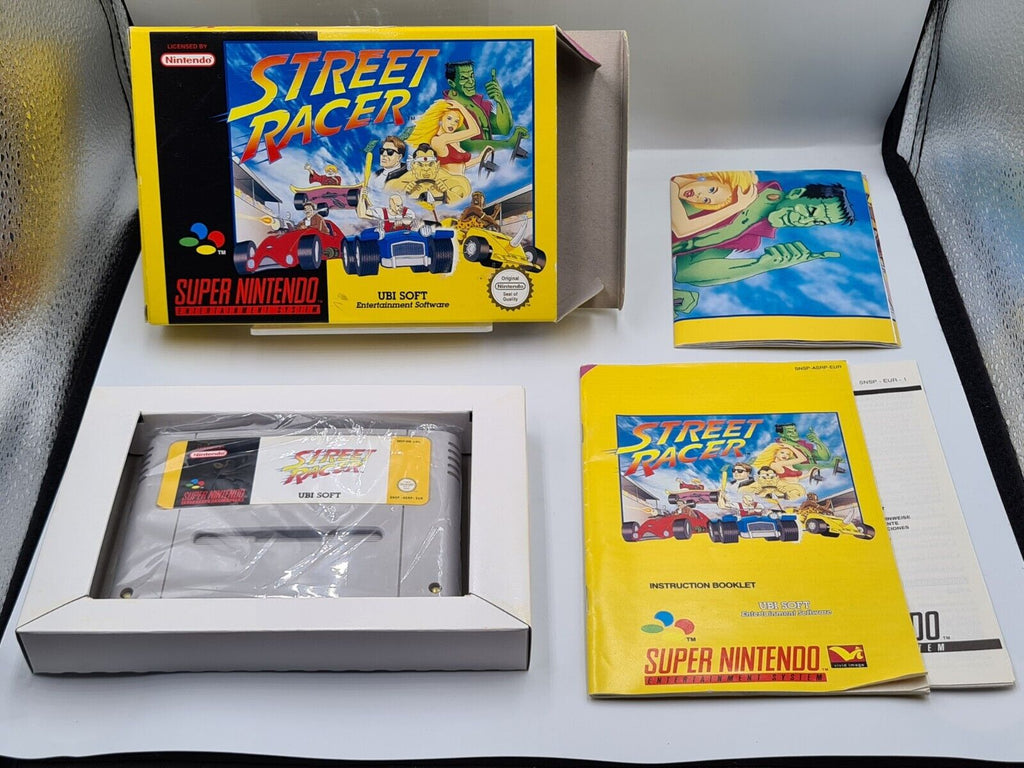 SNES Super Nintendo Street Racer mit OVP und Anleitung + Poster EUR - T-Retro-Games 