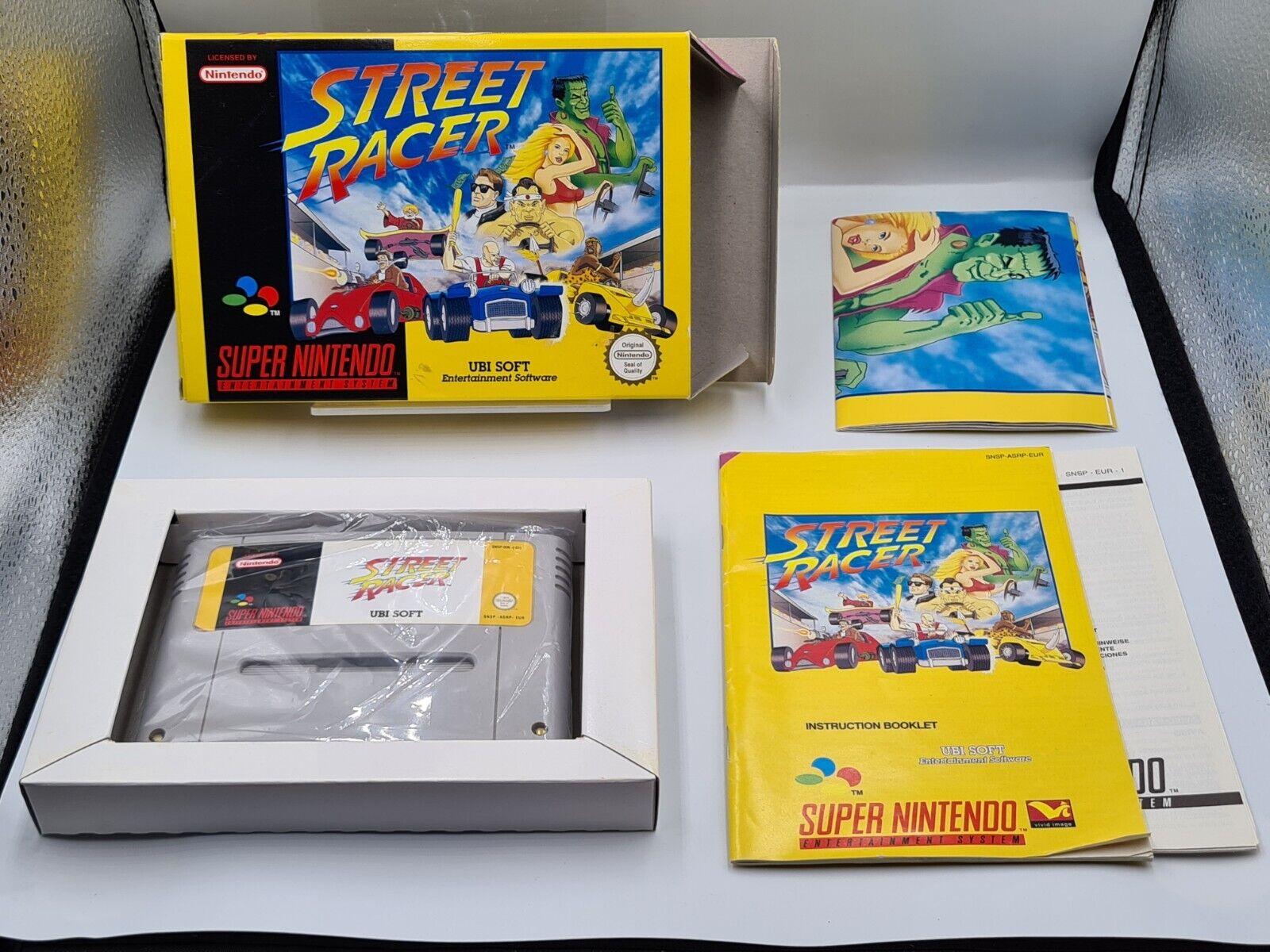 SNES Super Nintendo Street Racer mit OVP und Anleitung + Poster EUR - T-Retro-Games 