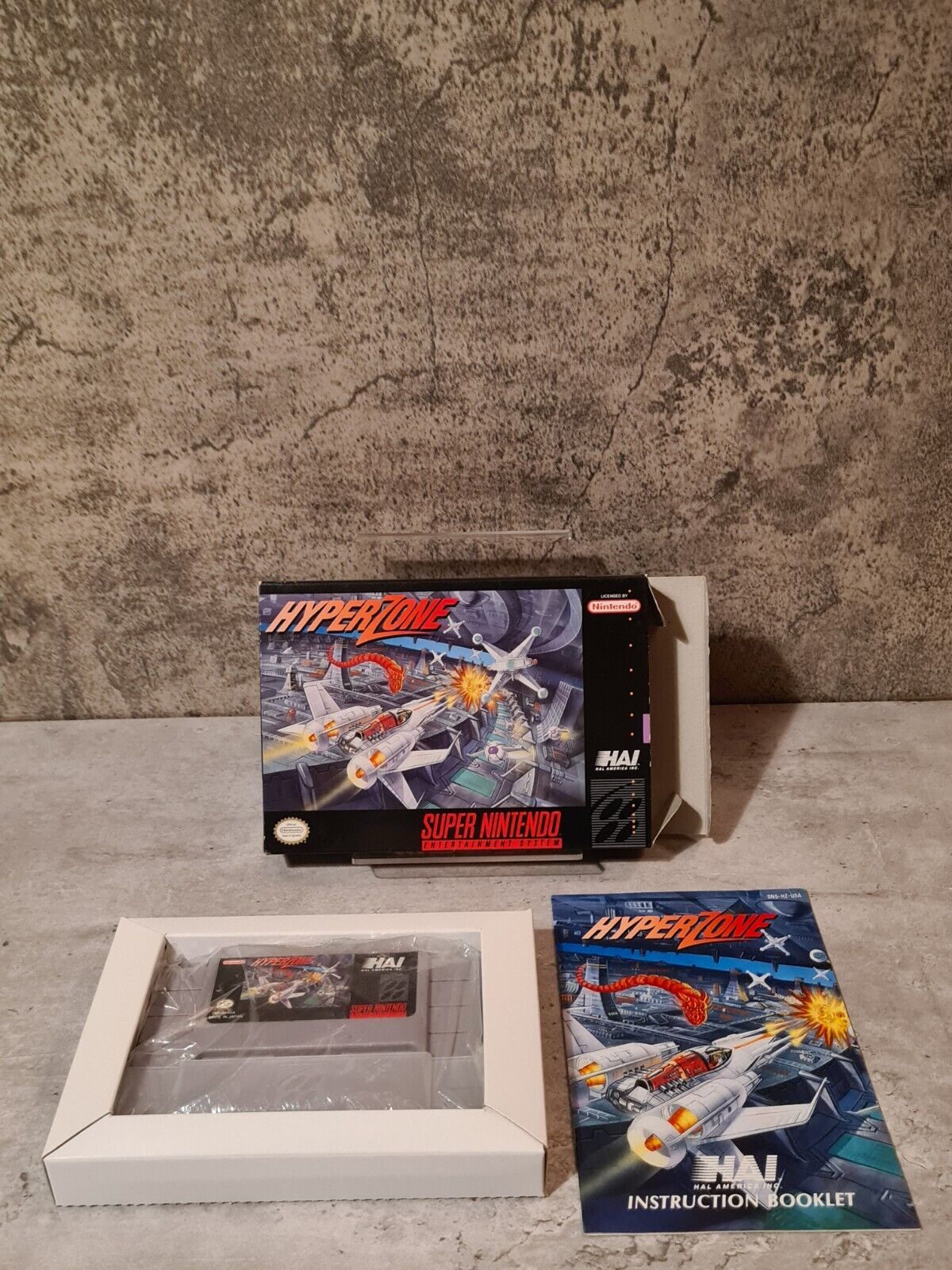 SNES Super Nintendo HyperZone mit OVP und Anleitung NTSC-USA - T-Retro-Games 