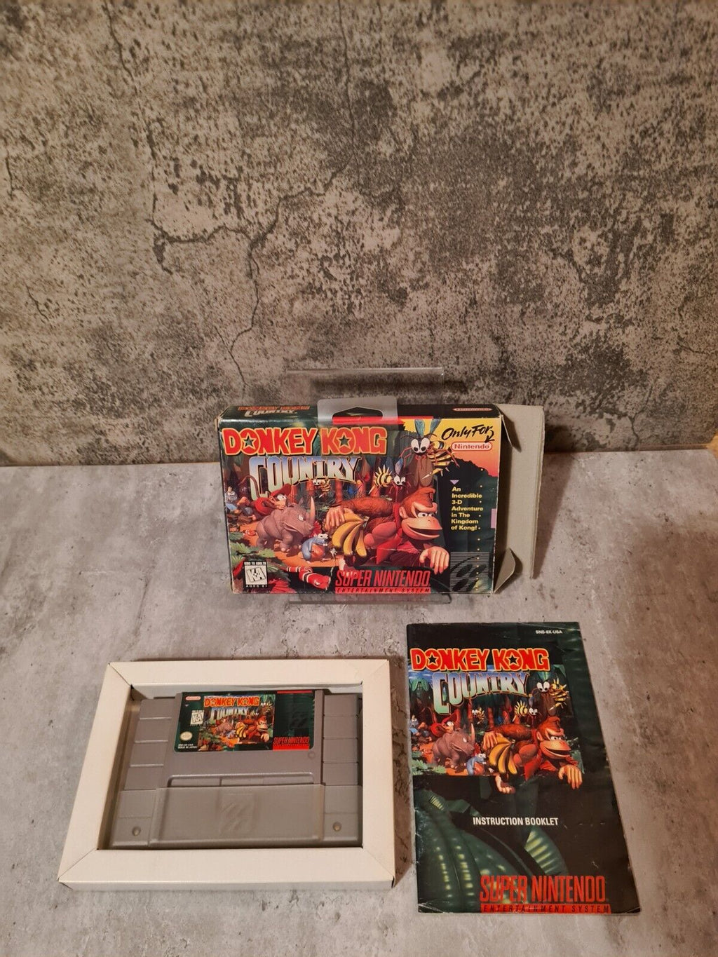 SNES Super Nintendo Donkey Kong Country mit OVP und Anleitung NTSC USA - T-Retro-Games 