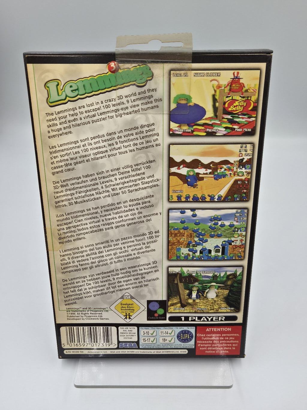 Sega Saturn Spiel Lemmings mit OVP und Anleitung Multi Language 