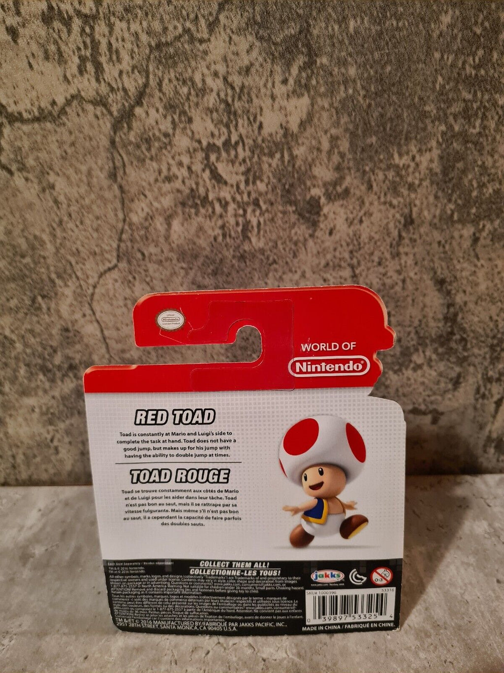 World of Nintendo Collectible Figur Red Toad with Bonus Mushroom Neu New Sealed - T-Retro-Games 
