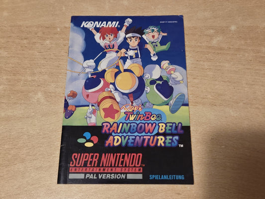 SuperNintendo Pop'N Twinbee Rainbow Bell Adventures Instruction Booklet NOE/SFRG