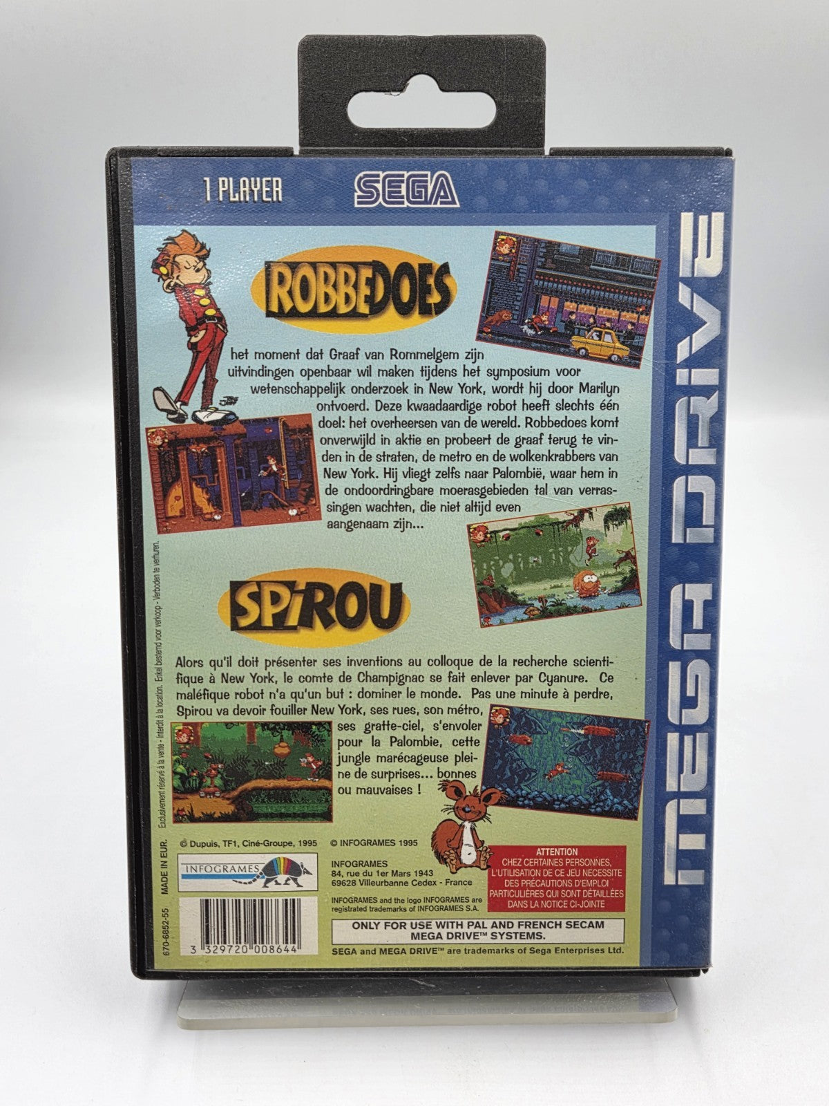 Sega Mega Drive Spiel Robbedoes / Spirou mit OVP und Anleitung Multi Language 