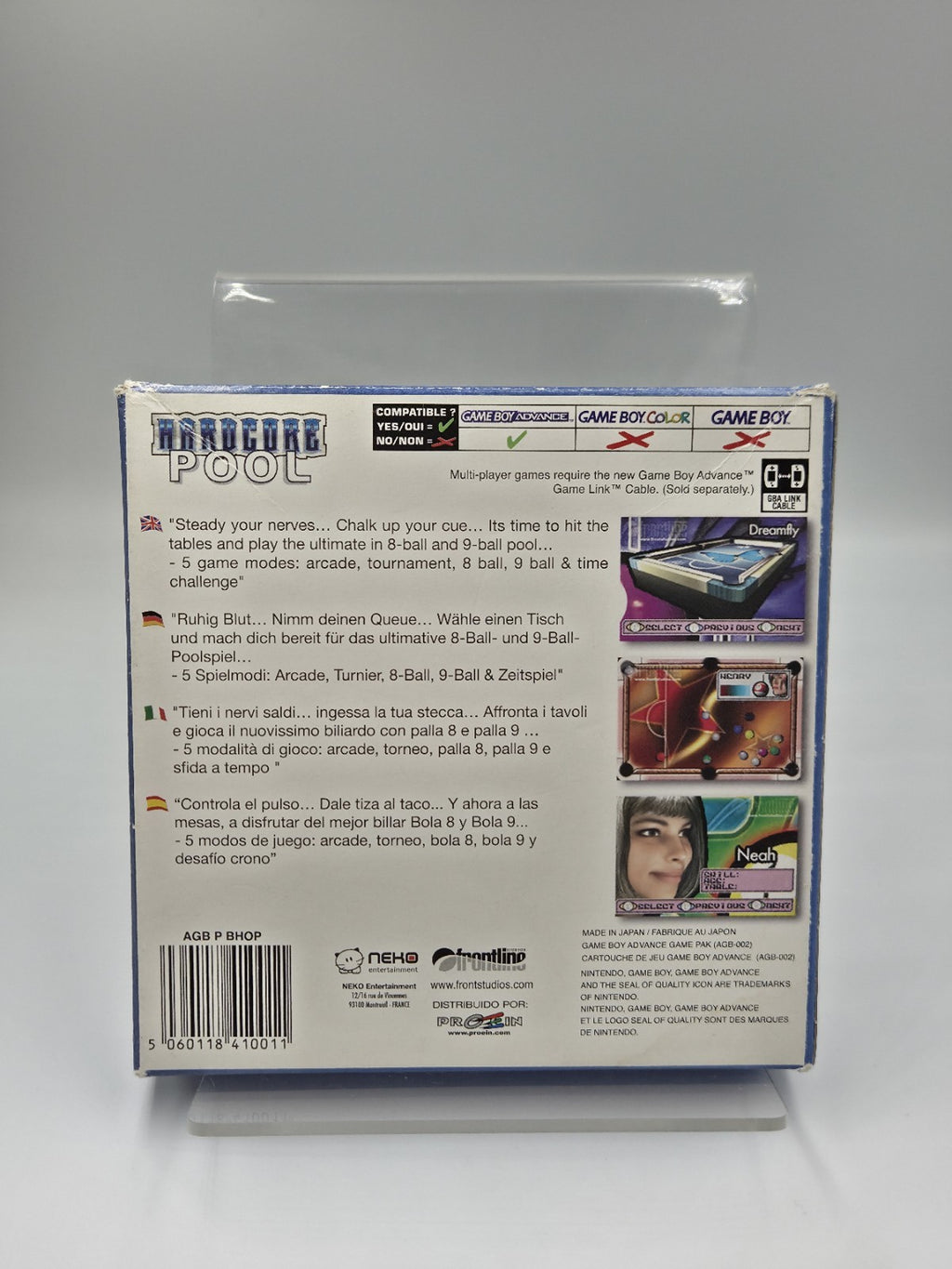 Game Boy Advance Spiel Hardcore Pool mit OVP und Anleitung EUR