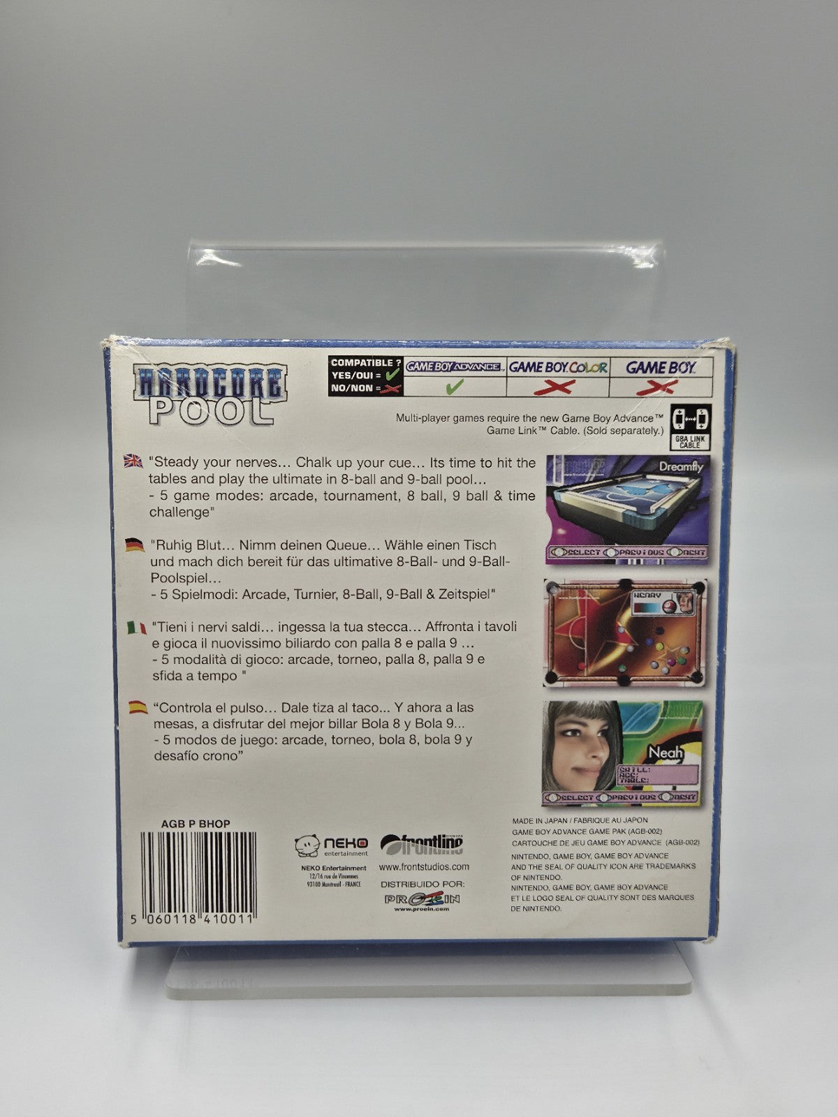 Game Boy Advance Spiel Hardcore Pool mit OVP und Anleitung EUR