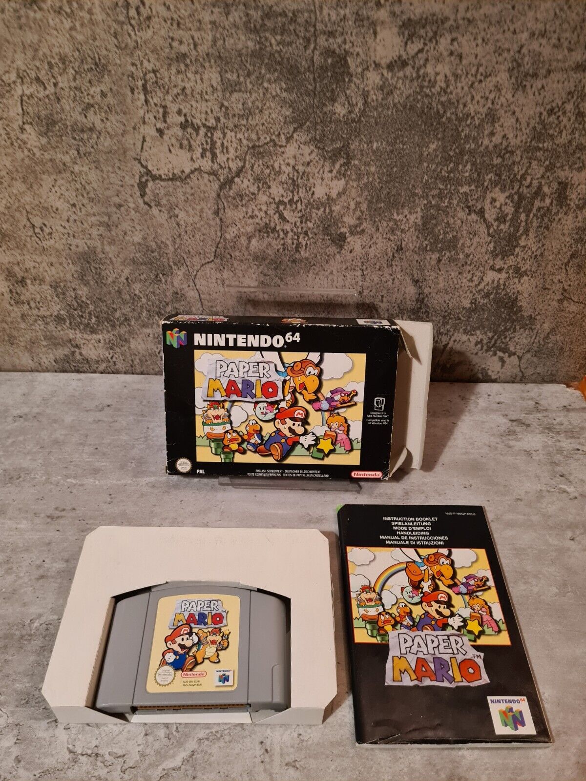 N64 Nintendo 64 Paper Mario mit OVP und Anleitung EUR - T-Retro-Games 