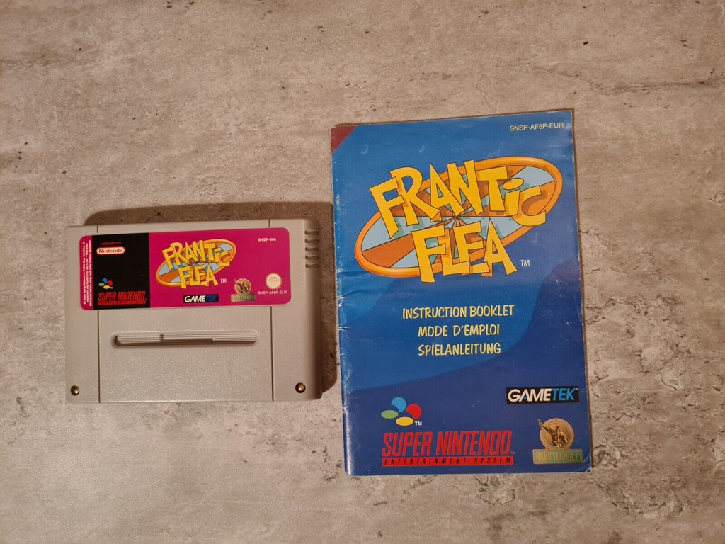 SNES Super Nintendo Frantic Flea mit OVP und Anleitung EUR - T-Retro-Games 