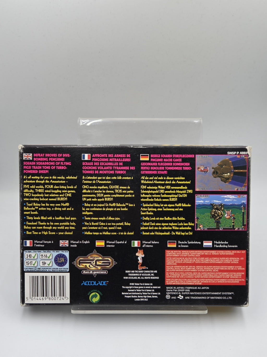 SNES Super Nintendo Spiel Bubsy II mit OVP und Anleitung EUR